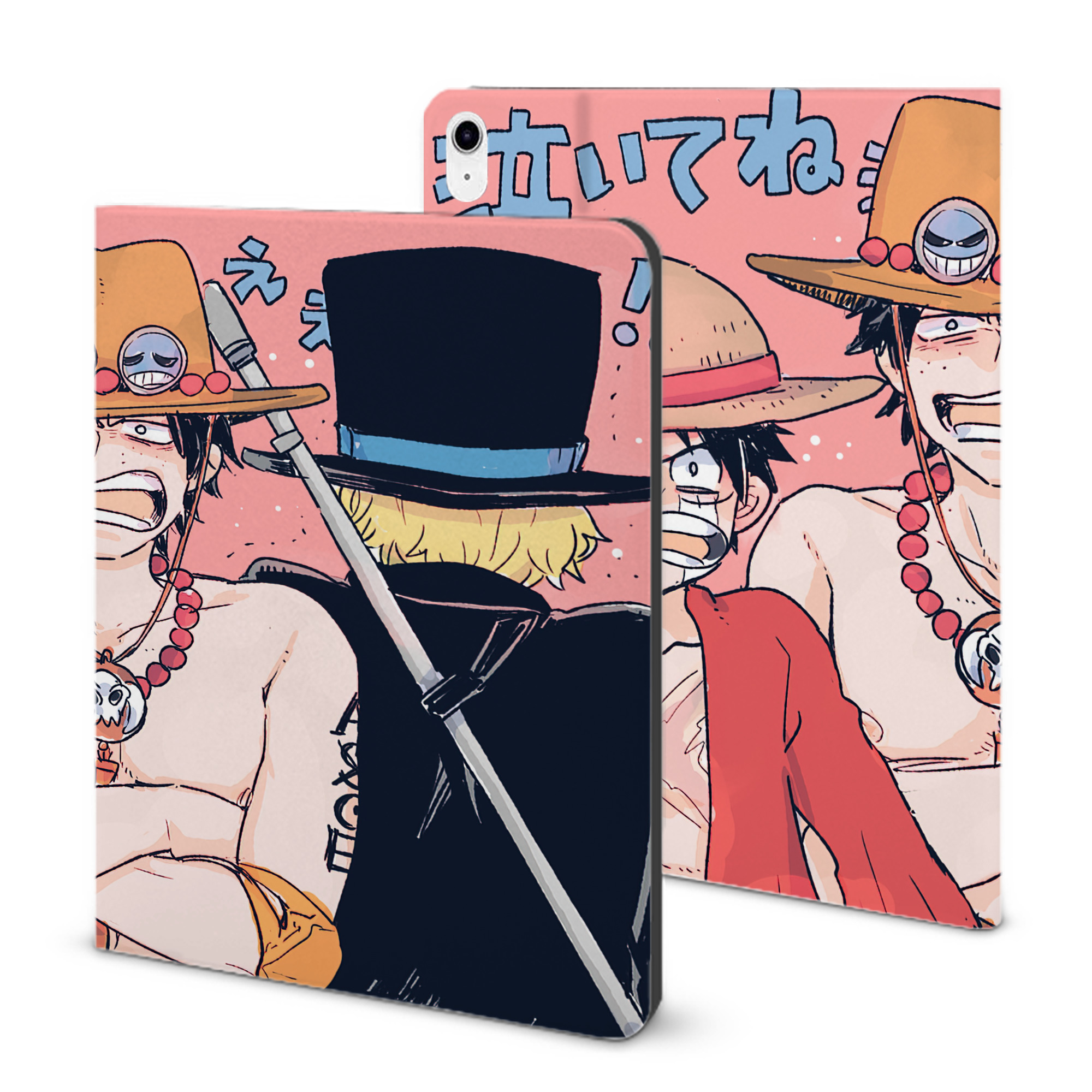 （画像用） ワンピース ONE PIECE IPad ケース ブック型 PUレザー TPU 耐衝撃 軽量 薄型 ペン収納なし 全面保護 IPad 各モデル対応